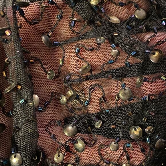 New MNG From Mango Dress Women’s Size 6 Asymmetrical Black Glitzy Evening Gown - Picture 5 of 16